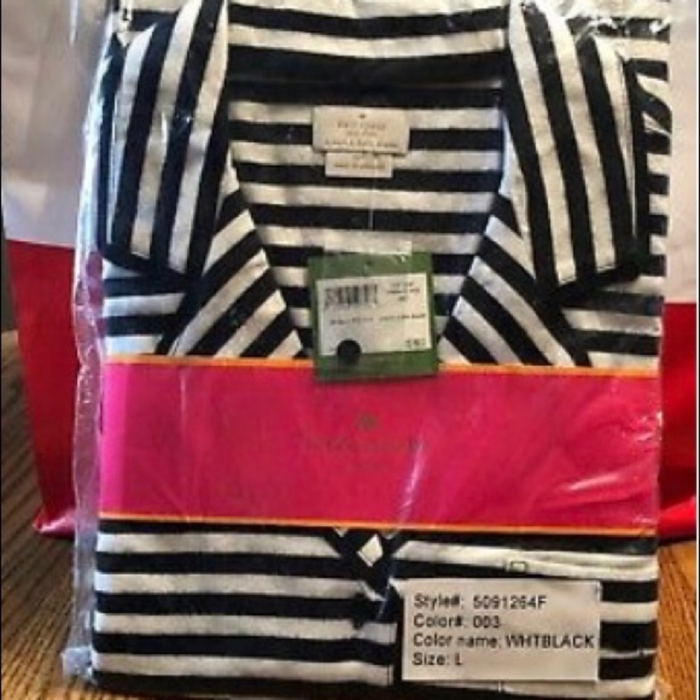 Kate spade black and white striped pajamas